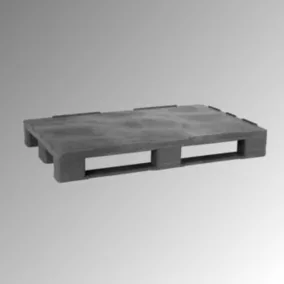   Műanyag raklap, pe-re, szürke, zárt felső résszel, peremmel, 3 talppal, széxméxma 1000x1200x155, teherbírás statikus/dinamikus/polcos 7500/2500/1250 kg