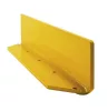 Szegély, acél szögvassal, 800 mm hosszú, 10 mm vastag, mé x ma 100x150 mm, sárga műanyaggal bevonva