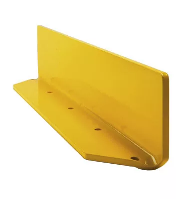 Szegély, acél szögvassal, 800 mm hosszú, 10 mm vastag, mé x ma 100x150 mm, sárga műanyaggal bevonva
