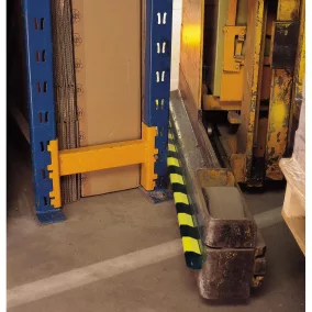   Figyelmeztető és védő profilok, területvédelem, téglalap alakú, 60x20 mm, sárga/fekete, öntapadó, 3 lyuk, 1000 mm hosszú