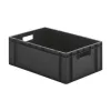 Euronorm konténerek, vezetőképes, polipropilén, fekete, hxszxm kívül/belül 600/551x400/352x210/200 mm, 2 db-os csomag