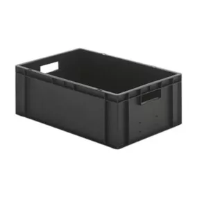   Euronorm konténerek, vezetőképes, polipropilén, fekete, hxszxm kívül/belül 600/551x400/352x210/200 mm, 2 db-os csomag