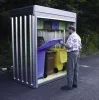 Redőnyös konténer fa padlóval, tetővel együtt, belső magasság 2000 mm, szé x m x ma 2100x1176x2330 mm