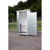 Mobil wc, sarokmosdóval, alacsony öblítésű wc-vel és 160 literes frissvíztartállyal, szé x mé x ma 1400x1250x2425 mm