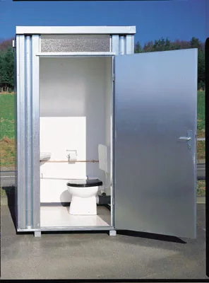Mobil wc, sarokmosdóval, alacsony öblítésű wc-vel és 160 literes frissvíztartállyal, szé x mé x ma 1400x1250x2425 mm