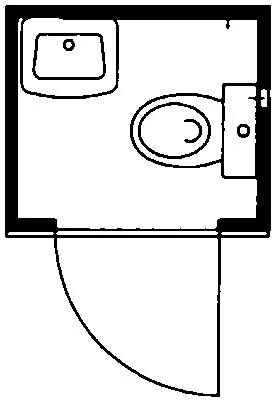 Mobil wc, sarokmosdóval, alacsony öblítésű wc-vel és 160 literes frissvíztartállyal, szé x mé x ma 1400x1250x2425 mm