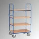Többszintes kocsi, 2 nyitott oldallal, 4 rakodófelülettel hxsz 1200x800 mm, külső méretek 1369x809x1800 mm, teherbírás 600 kg, ral 5007 ragyogó kék