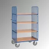 Többszintes kocsi, 2 oldalfal függőleges merevítőkkel, 4 rakodófelület hxsz 1200x800 mm, külső méretek hxszxm 1369x809x1800 mm, teherbírás 600 kg, ral 5007 ragyogó kék