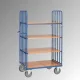 Többszintes kocsi, 2 oldalfal függőleges merevítőkkel, 4 rakodófelület hxsz 1200x800 mm, külső méretek hxszxm 1369x809x1800 mm, teherbírás 600 kg, ral 5007 ragyogó kék