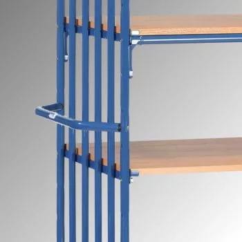 Többszintes kocsi, 2 oldalfal függőleges merevítőkkel, 4 rakodófelület hxsz 1200x800 mm, külső méretek hxszxm 1369x809x1800 mm, teherbírás 600 kg, ral 5007 ragyogó kék