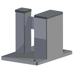 Válaszfal védőrács kezdő-/záróoszlopa, magasság 2200 mm, ral 7037 porszürke