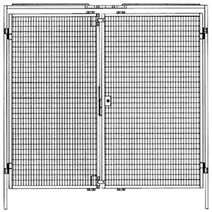 Kétszárnyú ajtó gépvédőkhöz, zárható, szélesség x magasság 2000x2000 mm, ral 1018 cinksárga