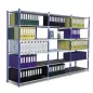   Többcélú, csavarmentes polcrendszer, csavarmentes polcrendszer, 5 tömör lapos polc, alsó rész, polcterhelés 125 kg, széxméxma 1000x300x2000 mm, támasztékok ral 7024 grafitszürke, polcok ral 7035 világosszürke