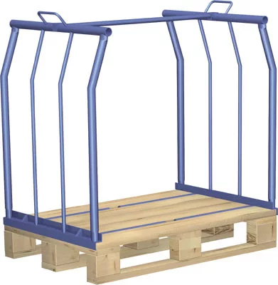 Raklapfelépítmény, biztonsági csúszótalpakkal, 1000 mm magas, 800x1200 mm-es raklapokhoz, teherbírás 500 kg, ral 5012 világoskék