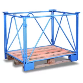   Raklapfelépítmény, magasság 800 mm, 800x1200 mm-es raklapokhoz, teherbírás 2000 kg, ral 5012 világoskék, v-alakú oldalsó merevítőkkel