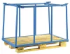 Raklapfelépítmény, 1200 mm magas, 1000x1200 mm-es raklapokhoz, 2000 kg teherbírás, ral 5012 világoskék, v-alakú oldalmerevítőkkel