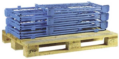 Raklapfelépítmény, magasság 600 mm, 800x1200 mm-es raklapokhoz, teherbírás 1500 kg, ral 5012 világoskék, 4 fix oldalfallal