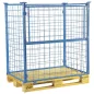   Raklapfelépítmény, magasság 800 mm, 800x1200 mm-es raklapokhoz, teherbírás 1000 kg, ral 5012 világoskék, 3 fix és 1 félig összecsukható oldallal
