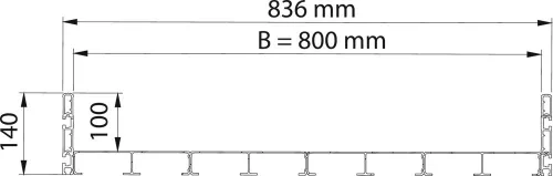 Kerekesszékes rámpa, hxsz 2000x800 mm, teherbírás 400 kg