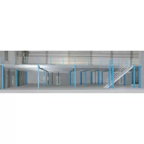   Raktárgaléria, alaprész 4 tartóval és 4 főgerendával, teherbírás 350 kg/m², széxméxma 4000x4000x2500 mm