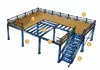 Raktárgaléria, bővítőállás 2 tartóval és 3 főgerendával, teherbírás 350 kg/m², széxméxma 4000x4000x2500 mm