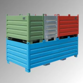   Gyűjtőedény, acél, teherbírás 500 kg, térfogat 0,5 köbméter, hxszxm 600x1200x850 mm, horganyzott