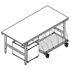   Pult alatti magazin, teherbírás 150 kg, széxméxma 1015x600x604 mm