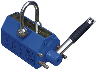 Állandó emelőmágnes, teherbírás sík anyagokhoz max. 100 kg, kerek anyagok teherbírása max. 45 kg