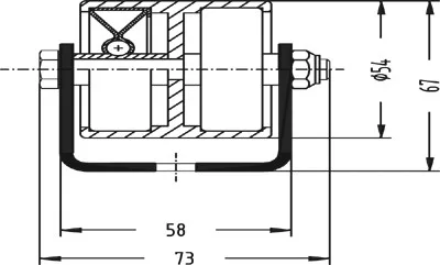Colli görgősín, profil 50/58/50x2,5 mm, horganyzott, acél görgők peremmel, teherbírás 160 kg, magasság 65/76 mm, tengelytávolság 200 mm