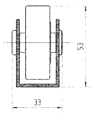 Univerzális görgősín, 44x28x44x2 mm profil, horganyzott, ks görgők pu bevonattal. + siklócsapágy, teherbírás 40 kg/görgő, magasság 53 mm, tengelytávolság 50 mm