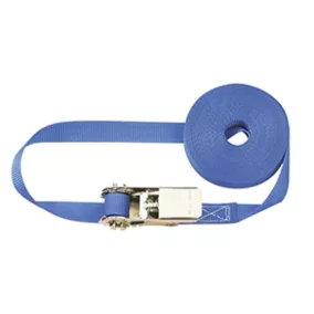   Egyrészes rögzítőpánt, 800 dan megengedett szakítóerő a pántolásban, heveder szélessége 25 mm, hossza 4 m, színe kék, 4 darabos csomag