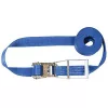 Kétrészes rögzítőpánt, hosszú karos nyomóracsni + esztergált karabíner, 4000 dan szakítószilárdság. id umr., gurtbr. 50 mm, h 4 m, kék színű, 4 csík, 2 db-os csomag