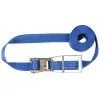 Kétrészes rögzítőpánt, hosszú karos nyomóracsni + esztergált karabíner, 4000 dan szakítószilárdság. id umr., gurtbr. 50 mm, h 4 m, kék színű, 4 csík, 2 db-os csomag