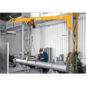   Falra szerelt forgódaru, elektromos láncos emelő nélkül, teherbírás 125 kg, a konzol szerelvény, fordulási tartomány 180 fok, kinyúlás 3000 mm,