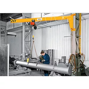 Falra szerelt forgódaru, elektromos láncos emelő nélkül, teherbírás 125 kg, a konzol szerelvény, fordulási tartomány 180 fok, kinyúlás 3000 mm,