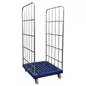   Könnyűáru komissiózó kocsi, kétoldalas, hasznos magasság 1460 mm, hxszxm 810x720x1640 mm, hdpe alaplap, ral 5010 enciánkék
