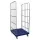 Könnyűáru komissiózó kocsi, 3 oldalas, hasznos magasság 1460 mm, hxszxm 810x720x1640 mm, hdpe alaplap, ral 5010 enciánkék