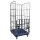 Könnyűáru komissiózó kocsi, 4 oldalas (félig lehajtható előlap), hasznos magasság 1460 mm, teherbírás 500 kg, hxszxm 810x720x1640 mm, hdpe alaplap, ral 5010 enciánkék