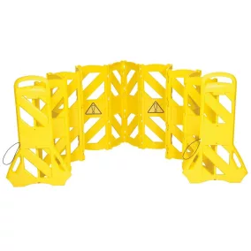   Mobil lezárórendszer, 4 m hosszú, 16 részes, 2 görgő, széxméxma 600x350x1000 mm, sárga