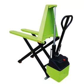   Elektromos ollós emelőtargonca, teherbírás 1000 kg, emelési magasság 800 mm, villahossz 1150 mm, pu gumiabroncsok, zöld/fekete