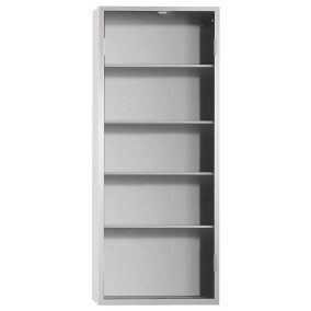   Tárolószekrény, ajtók nélkül, 4 polccal, elülső tárolórekeszek nélkül, széxméxma 690x285x1600 mm, ral 7035 világosszürke