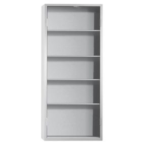   Tárolószekrény, ajtók nélkül, 4 polccal, elülső tárolórekeszek nélkül, széxméxma 950x400x1950 mm, ral 7035 világosszürke