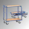 Összecsukható kocsi, 2 rakodófelülettel hxsz 720x450 mm, külső méretek hxszxm 900x470x900 mm, teherbírás 250 kg, ral 5007 ragyogó kék