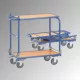 Összecsukható kocsi, 2 rakodófelülettel hxsz 720x450 mm, külső méretek hxszxm 900x470x900 mm, teherbírás 250 kg, ral 5007 ragyogó kék