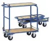 Összecsukható kocsi, 2 rakodófelülettel hxsz 720x450 mm, külső méretek hxszxm 900x470x900 mm, teherbírás 250 kg, ral 5007 ragyogó kék