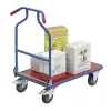 Optiliner, rakodófelület hxsz 900x600 mm, külső méretek hxszxm 1010x620x1030 mm, összecsukható tolófogantyú, teherbírás 400 kg, kék/piros