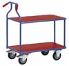 Optiliner asztali kocsi, 2 rakodófelülettel hxsz 900x600 mm, külső méretek hxszxm 1115x600x1030 mm, teherbírás 400 kg, kék/piros