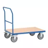 Tolókaros kocsi, rakodófelület hxsz 850x500 mm, külső méretek hxszxm 975x509x948 mm, teherbírás 500 kg, ral 5007 ragyogó kék