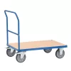 Tolókaros kocsi, rakodófelület hxsz 1200x800 mm, külső méretek hxszxm 1325x809x990 mm, teherbírás 600 kg, ral 5007 ragyogó kék