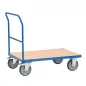   Tolókaros kocsi, rakodófelület hxsz 1200x800 mm, külső méretek hxszxm 1325x809x990 mm, teherbírás 600 kg, ral 5007 ragyogó kék